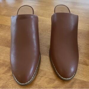 Heeled Mules - Sepia - Size 8